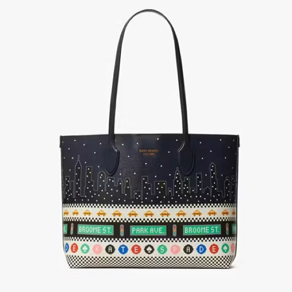 kate spade Handbags - Kate Spade Bleecker Big Apple Large Tote - Blazer Blue Multi